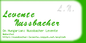 levente nussbacher business card